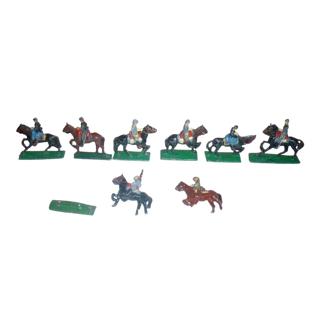Vintage SAE Lead Cavalry Soldiers Lot 8pc Civil War Union Confederate Toy 2in